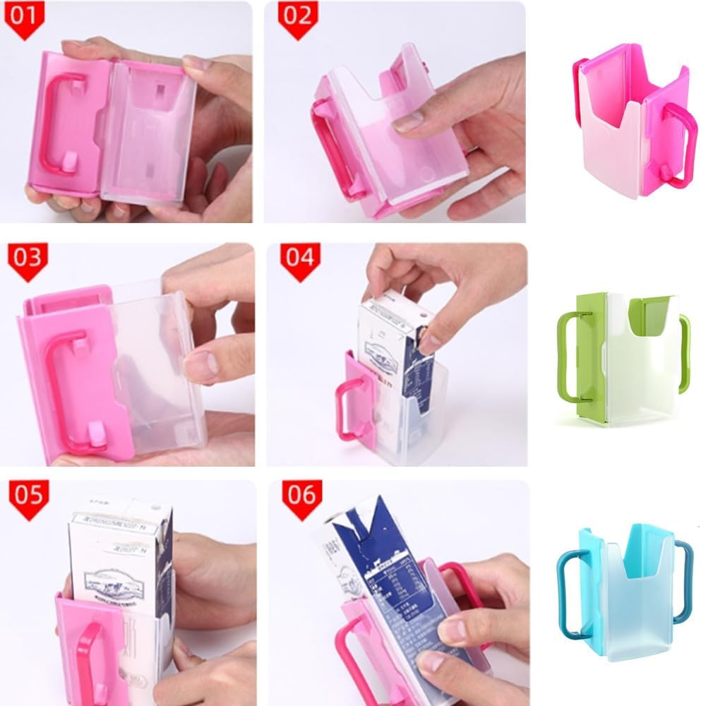 3 Pcs Milk Carton Holder, Squeeze Proof Pouch for Toddler, Adjustable and Portable Juice Bag for Kids image number 3