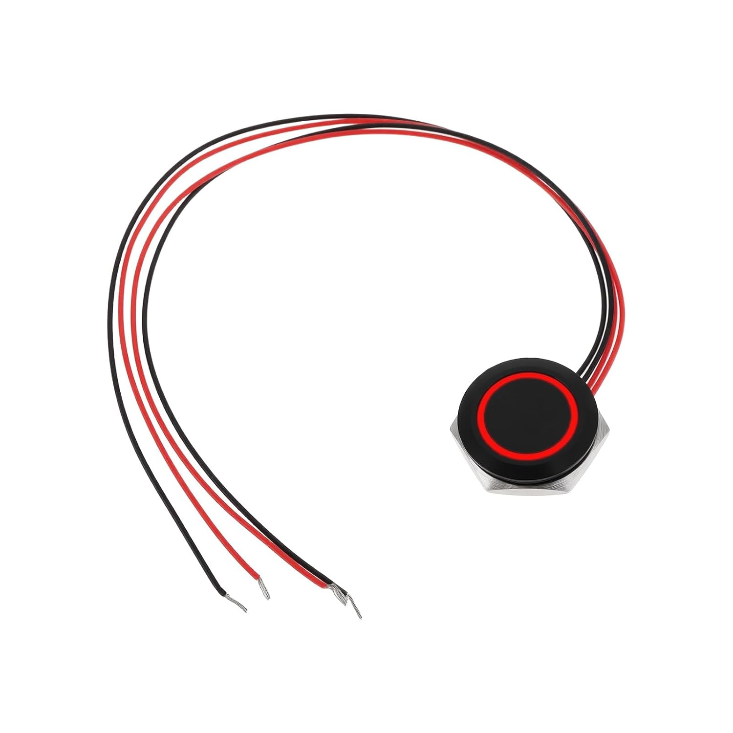 SING F LTD 19Mm Push Button Switch DC12V Auto Reset for Car Horn Doorbell Button Panel (Red)