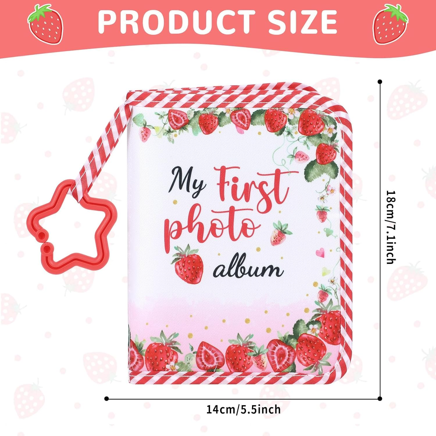 Baby'S My First Family Album Soft Photo Cloth Book Strawberry My First Book of Photos Baby Memory Album Gift Holds 4X6 Pictures for Babies Newborn Toddler & Kids Baby Shower image number 1