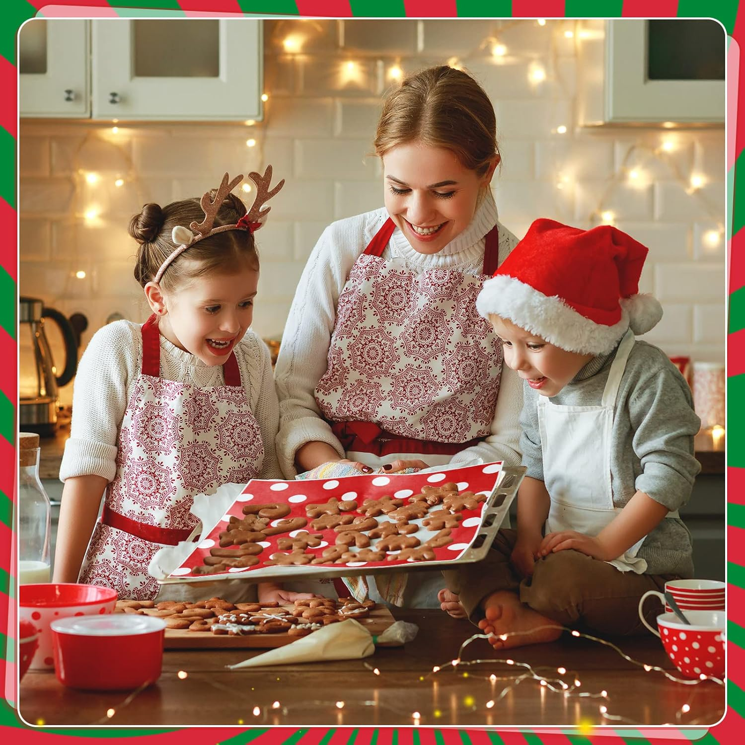 250 Sheets Christmas Wax Paper Sheets for Food Sandwich Wrapping Paper Wax Paper Cookie Food Liners Colored Candy Wax Baking Grease Proof Holiday Wrapping Papers for Christmas image number 6