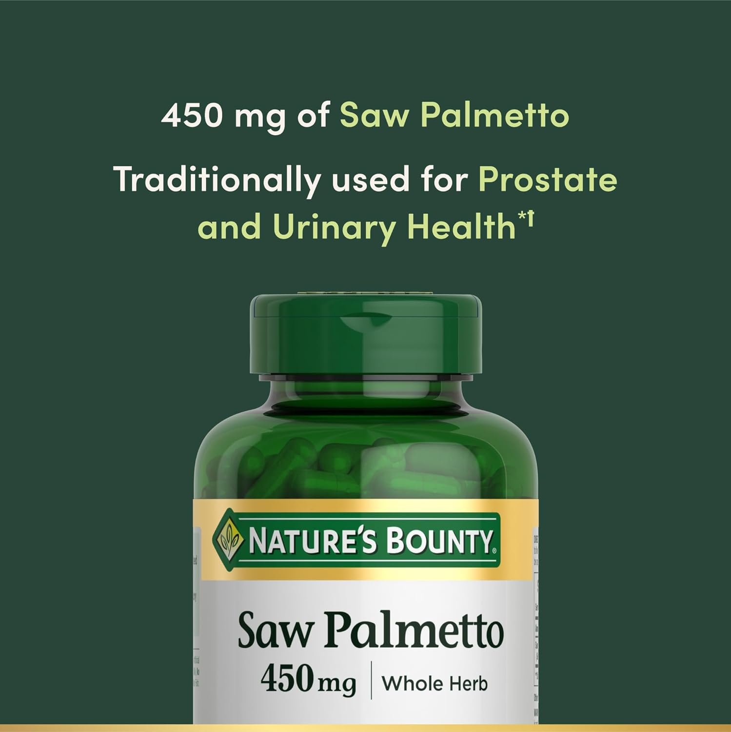 Nature'S Bounty Natural Saw Palmetto 450 Mg, 250 Capsules image number 4