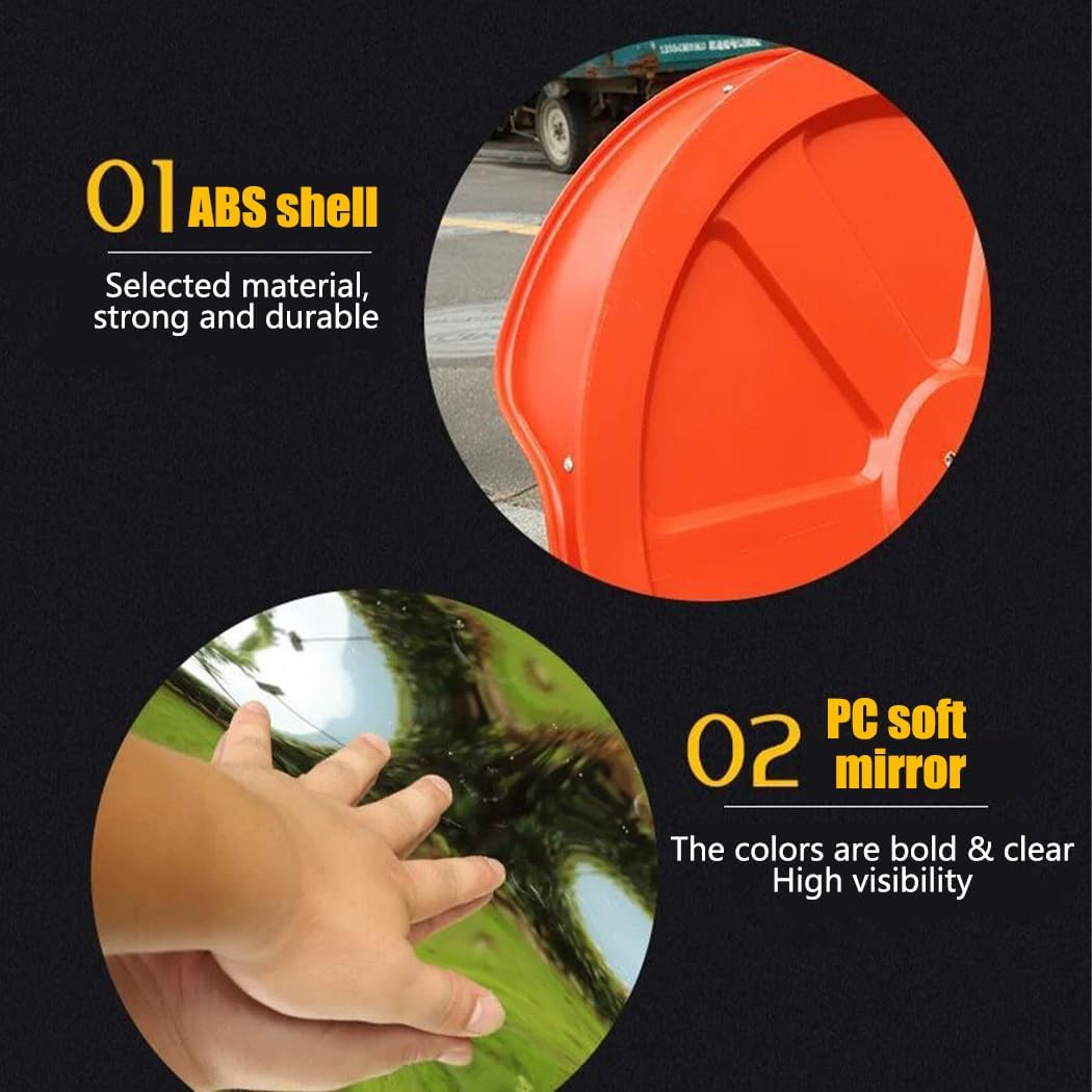 WOUODA 60Cm Outdoor Road Traffic Convex Mirror Wide Angle Driveway Safety Security