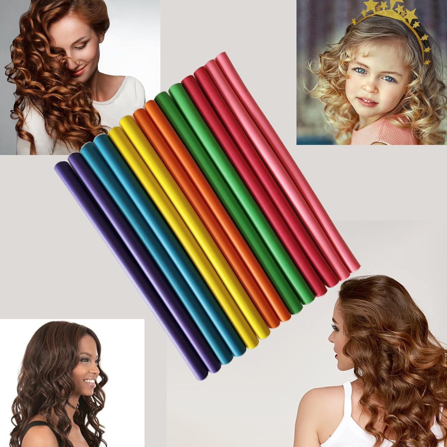 Careuoklab 30 Pack Flexible Curling Rods, 1.4 X 24Cm Hair Rollers Twist-Flex Curlers with Soft Foam, Random 3 Colors DIY Hair Styling Tools for Women Girls image number 6