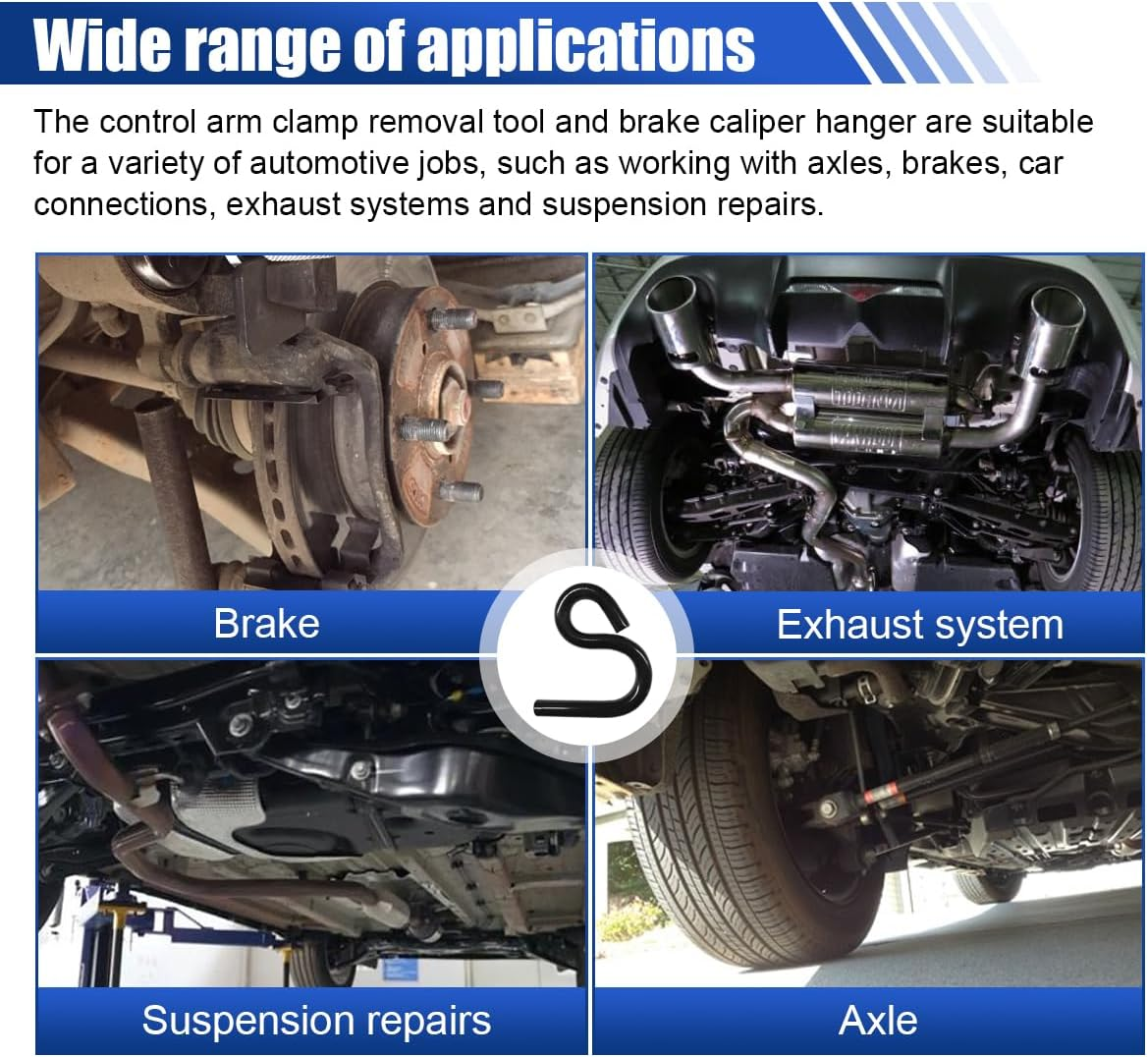 DUSCOKE Automotive 6007 Lower Control Arm Prying Tool, Lower Ball Joint Pry Tools Designed for 7/8" Diameter Pry Bar, Specialty Suspension Bushing Tool Vehicle Control Arm Helper Remover (Black)