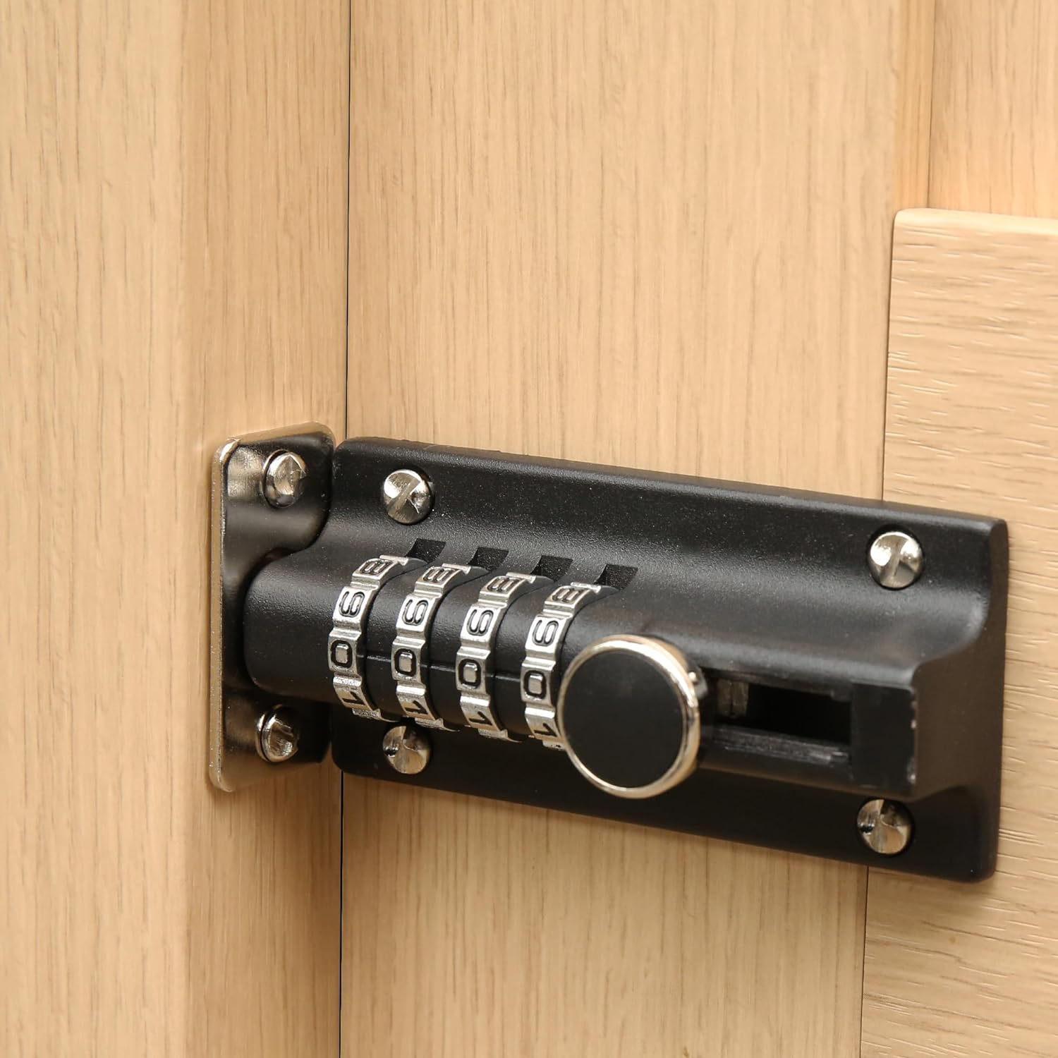 HASWARE Combination Locking Bolt, 4 Digit Combi Bolt Sliding Door Lock Resettable, Safety Slide Latch Lock with Password Setting, for Gate, Barns, Garages, Fences image number 5