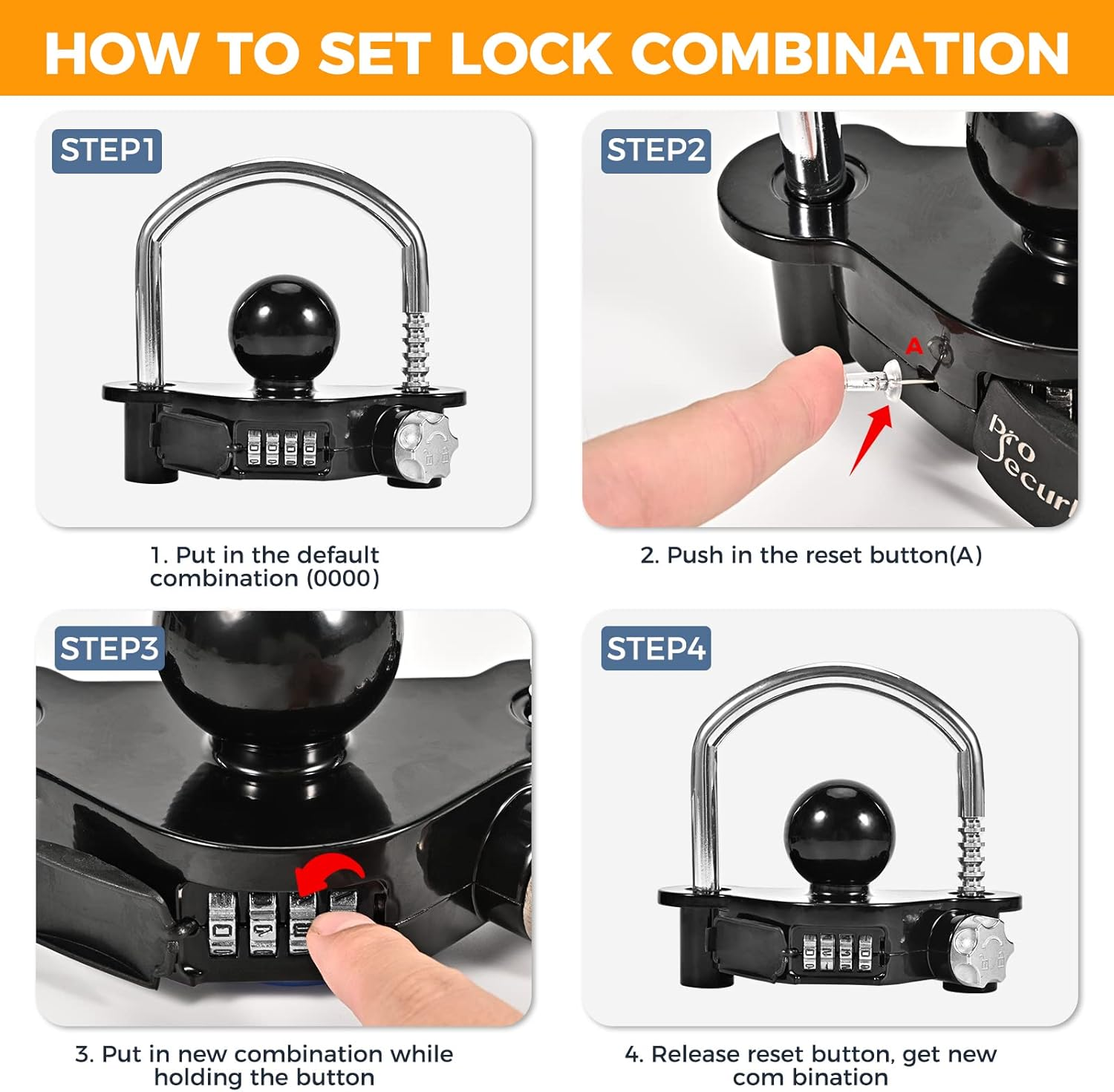 Trailer Hitch Locks - Yellow image number 2