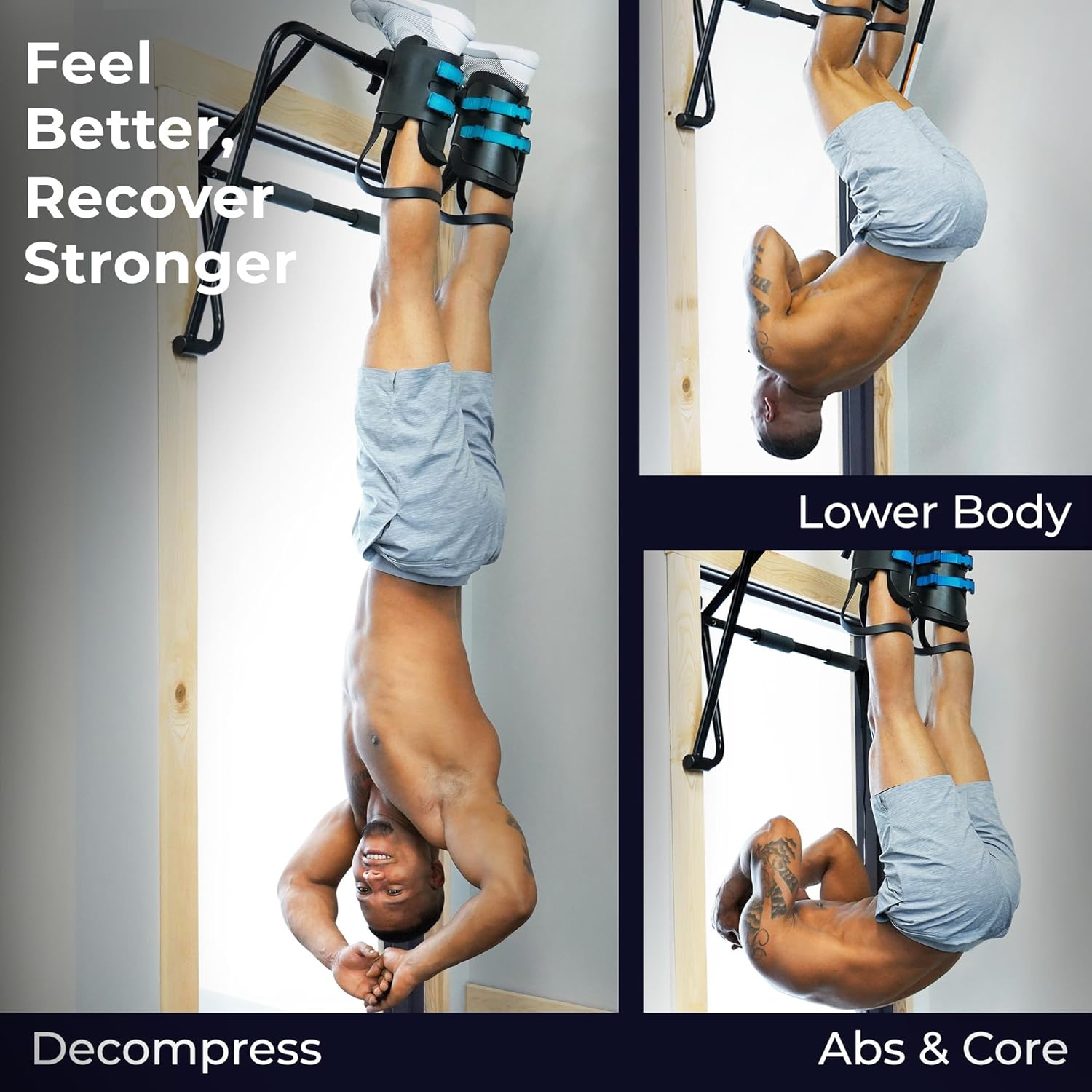 Teeter Ez-Up Gravity Boots for Inversion Decompression Stretching, Back Pain Relief and Abdominal Exercise