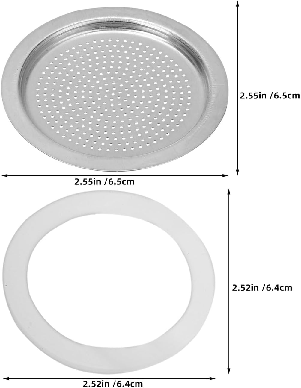 10Pcs Silicone Gasket and Filter Set for 6-Cup 300Ml Espresso Coffee Maker &ndash; Food-Safe Leak-Resistant Replacement Sealing Rings and Filters for Stovetop Canister and Coffee Machine image number 1