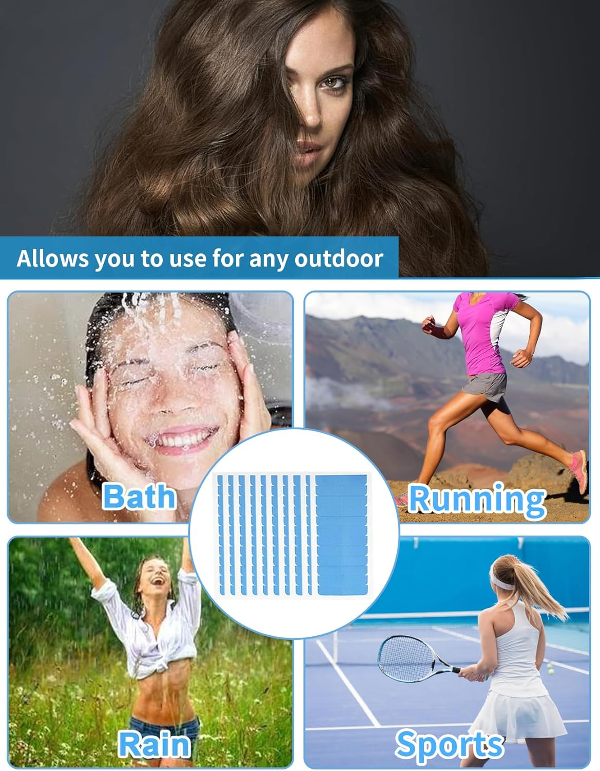 120 Pieces Hair Extension Tape Tabs Double Sided Extension Tapes, Hair Shop Smart Tabs Tape-In Hair Extension Tape for Replacement, Professional Strong No-Residue Bonding Tapes (4Cm X0.8Cm) (120PCS) image number 2