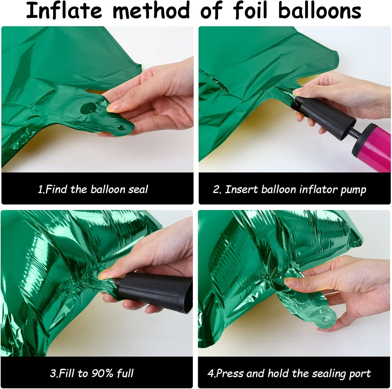 Metallic Green Balloons 22 Inch, 8Pcs Large 4D Green Mylar Foil Balloons, Dark Green 360 Degree 4D Sphere Ball Orb Balloons for Christmas Safari Jungle Theme Birthday Party Decoration Supplies image number 5