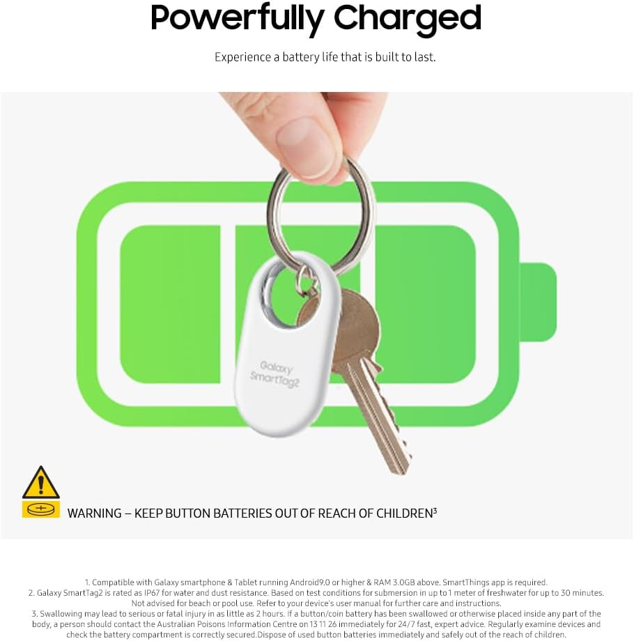 Samsung Galaxy Smarttag2 (4 Pack) Bluetooth Tracker, Compass View, AR Find Lost Mode, 2 X Black, 2 X White image number 2