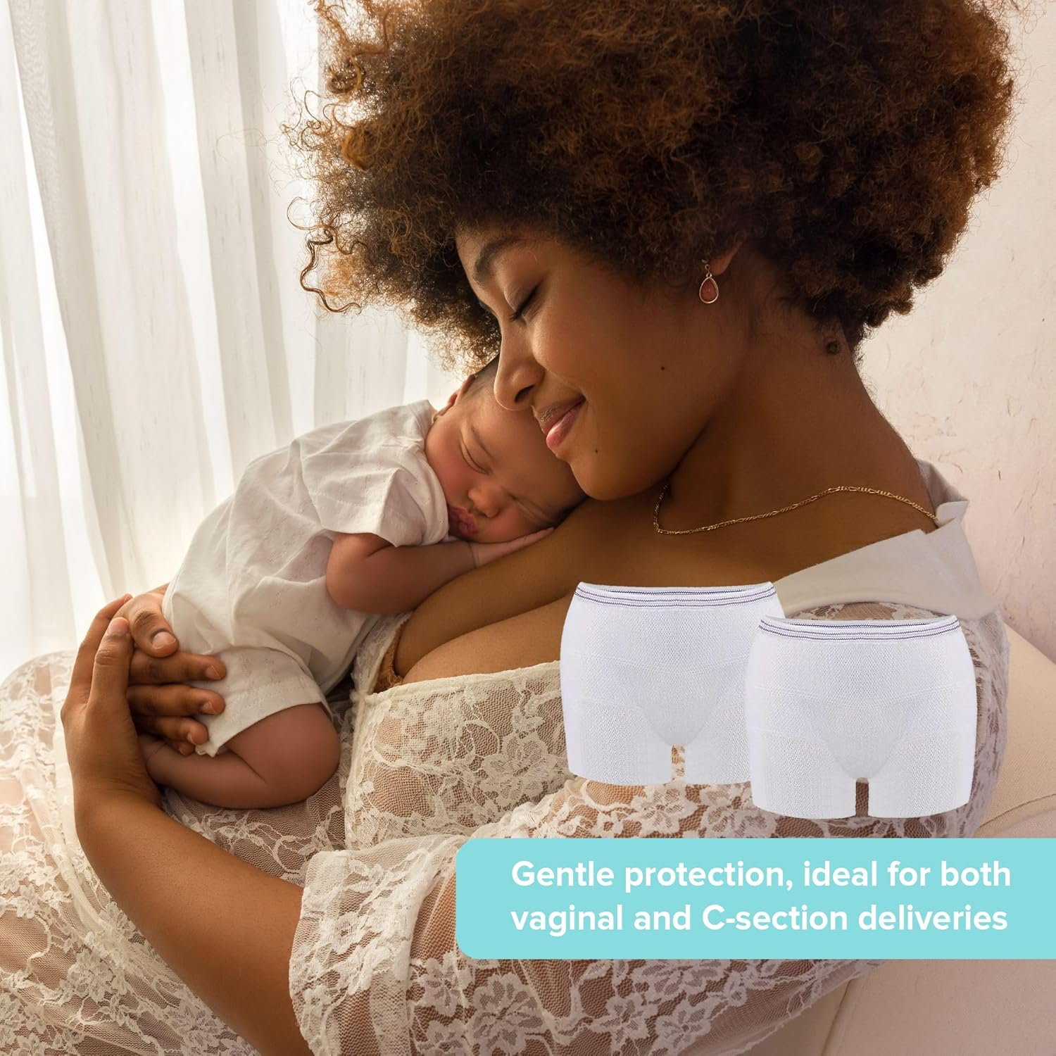 Cubble 5 Pack Mesh Postpartum Underwear | Stretchable, Disposable, Attach Maternity Pads, Aids Birth Recovery for Delivery, Surgical, Traveling image number 4