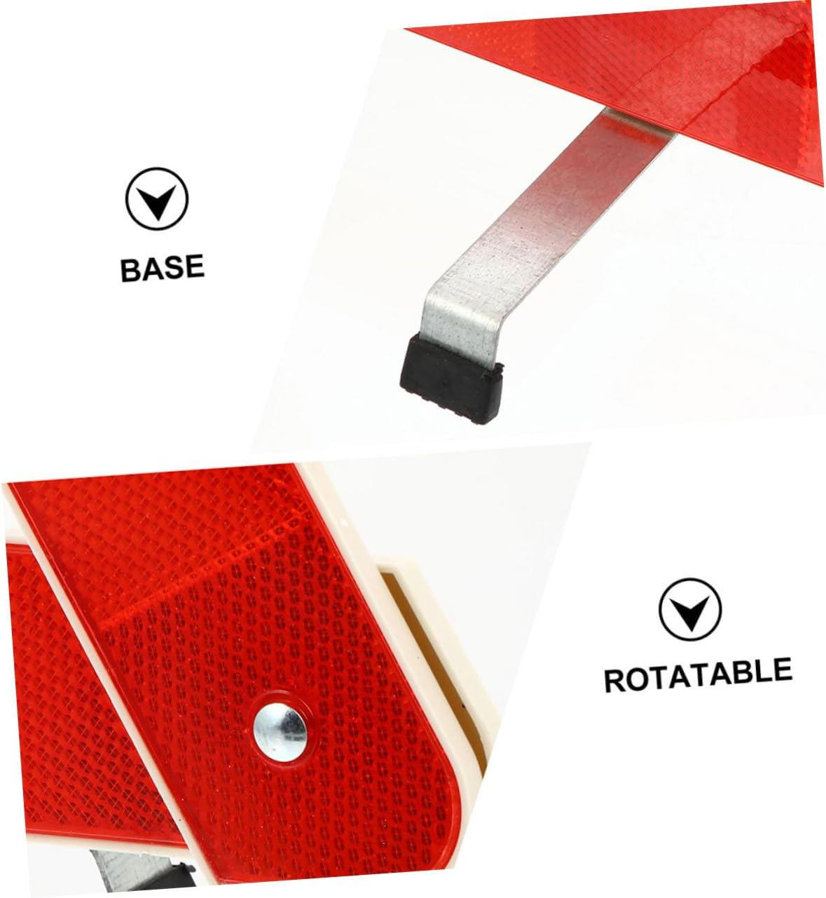 3Pcs Foldable Reflective Triangle Warning Signs Roadside Safety Kit for Vehicles Emergency Use Compact Storage Boxes image number 3