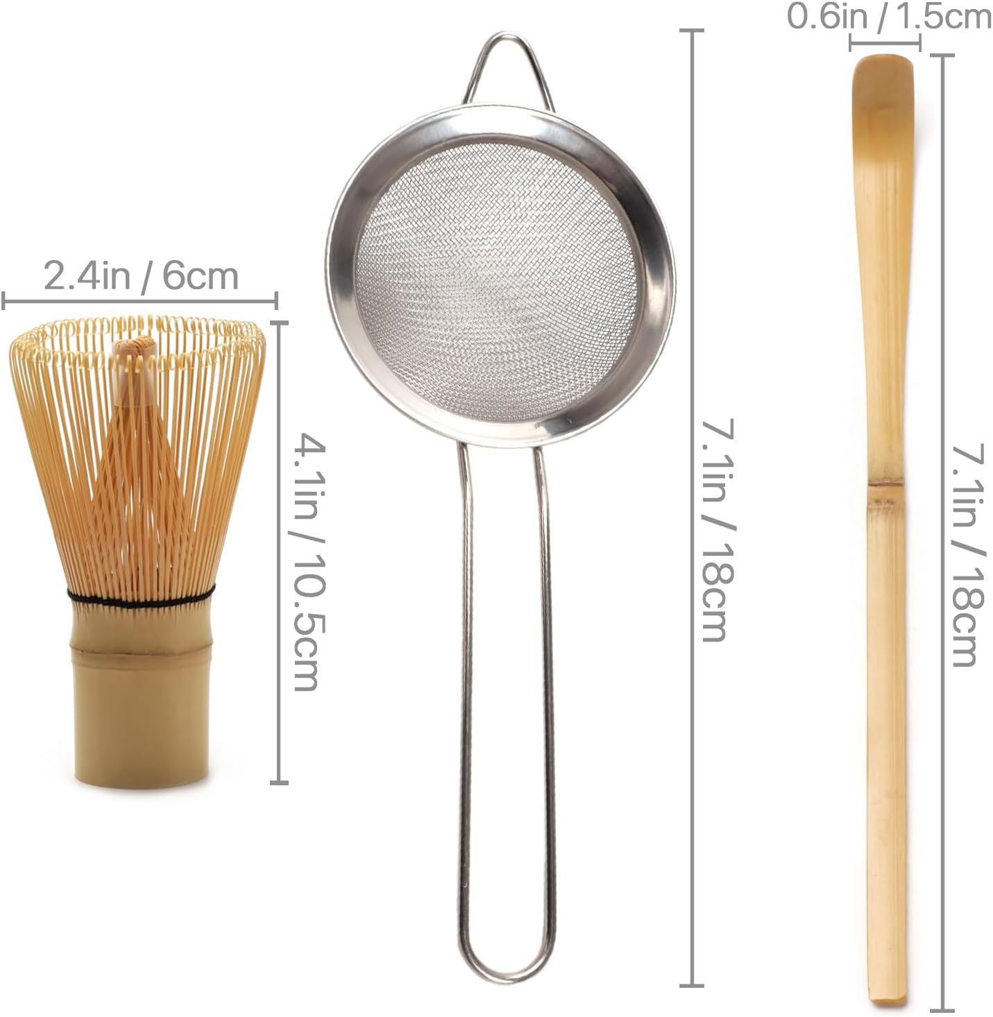 3PCS Matcha Tea Whisk Set, Tea Steeper Stirring Matcha Kits, Handmade Matcha Whisk image number 5