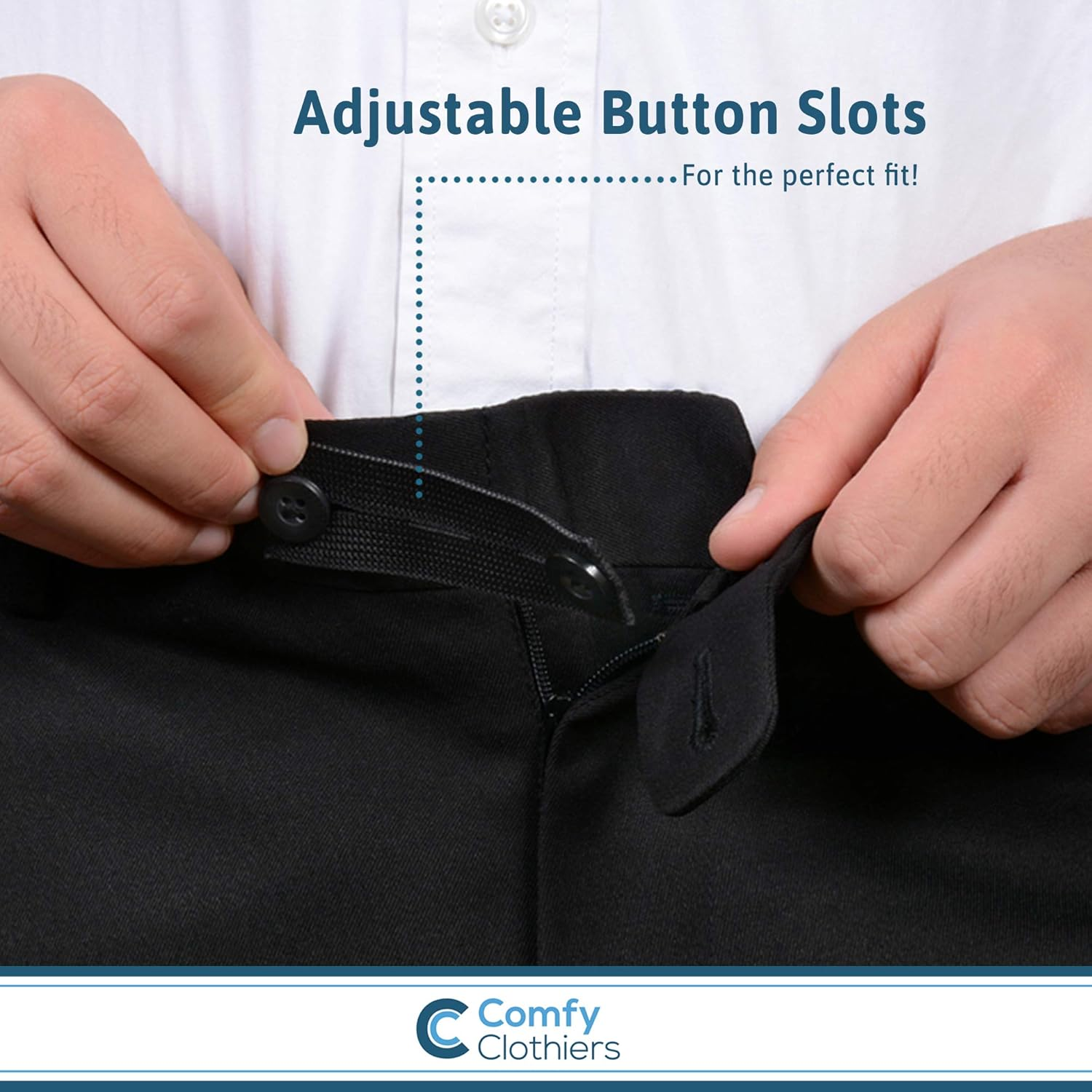Comfy Clothiers Elastic Waist Extenders for Pants and Shorts image number 2