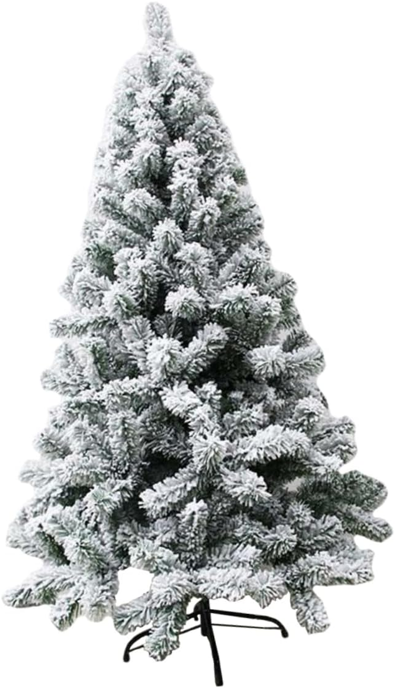 Artificial Flocked Christmas Tree Decor White Slim Tree for Xmas Home Decoration Indoor Outdoor Use Random Style image number 1