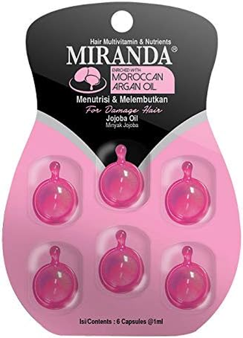 Miranda Hair Vitamin with Moroccan Argan Oil - Jojoba, 6 Blister (@ 6 Capsules)