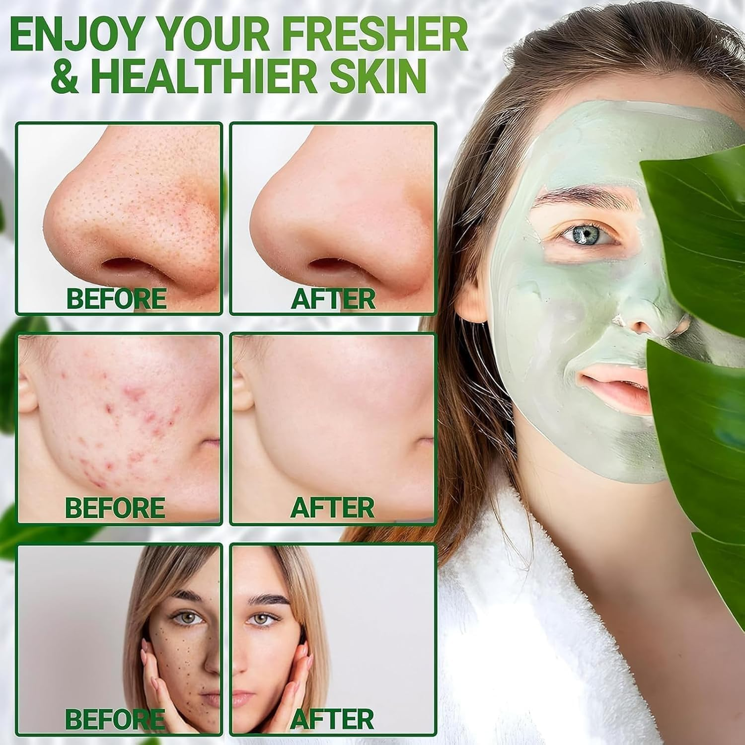 Green Tea Mask Stick for Face, Blackhead Remover with Green Tea Extract, Green Mask Stick for Face Moisturizing, Deep Pore Cleansing for All Skin Types image number 1