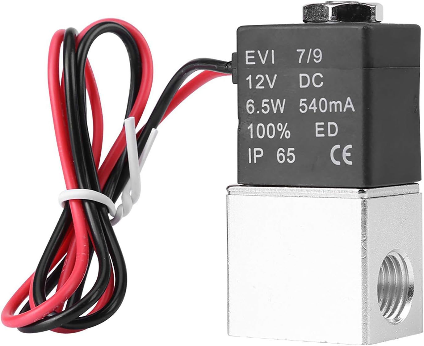 Aluminum Normally Closed Electric Pneumatic Solenoid Air Valve 12V DC 1/4 2 Way image number 5