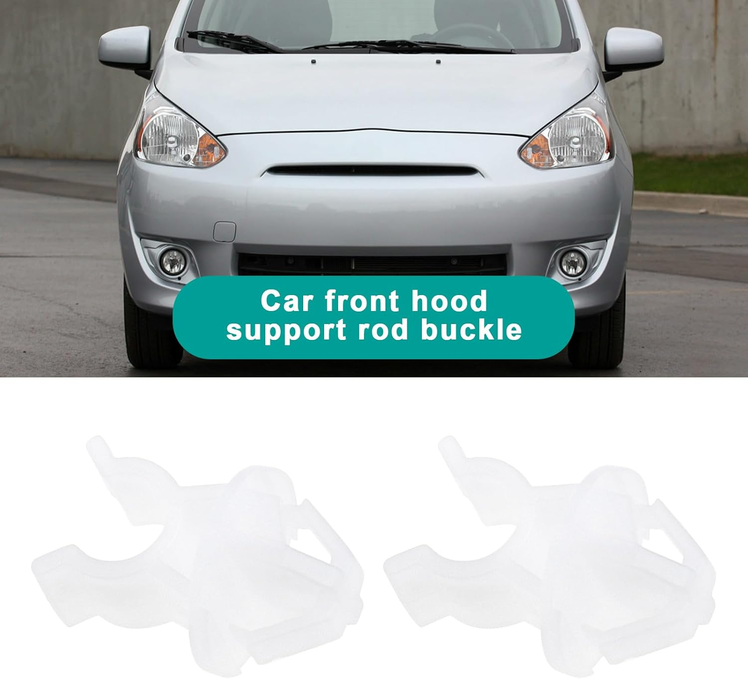 5PCS Car Hood Prop Rod Clip MR523317 Automotive Hood Stay Rod Clamp Car Front Hood Support Rod Buckle Compatible with Mitsubishi Lancer White