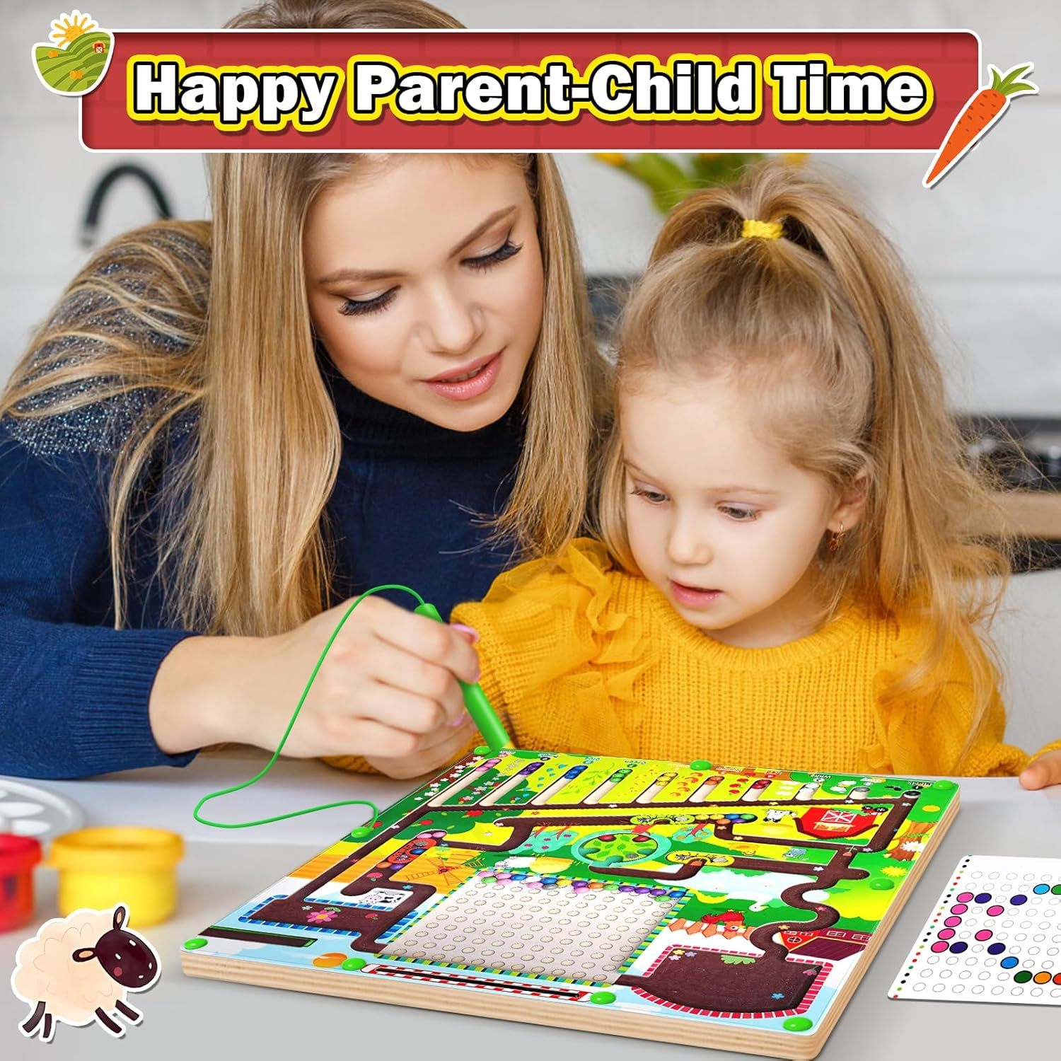 Magnetic Color and Number Maze, Color and Number Puzzles Toys Puzzles for Kids Learning Toys, Montessori Toys Preschool Learning Activities, Magnetic Beads for Kids image number 5