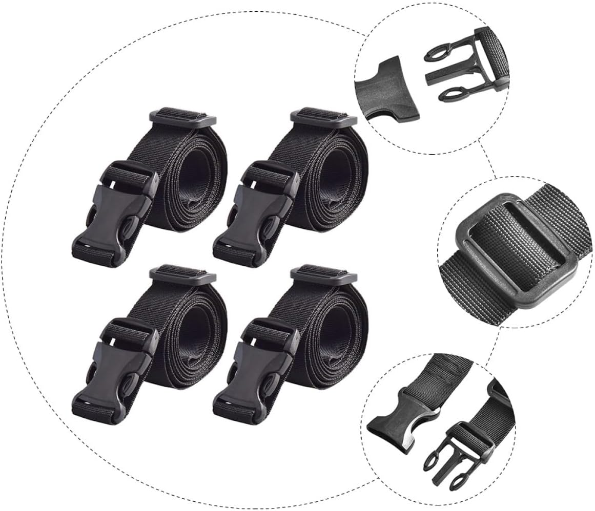 Hoement 4Pcs Outdoor Luggage Tie down Straps Long Heavy Duty Lashing Belt for Travel Suitcase Secure Packing image number 5