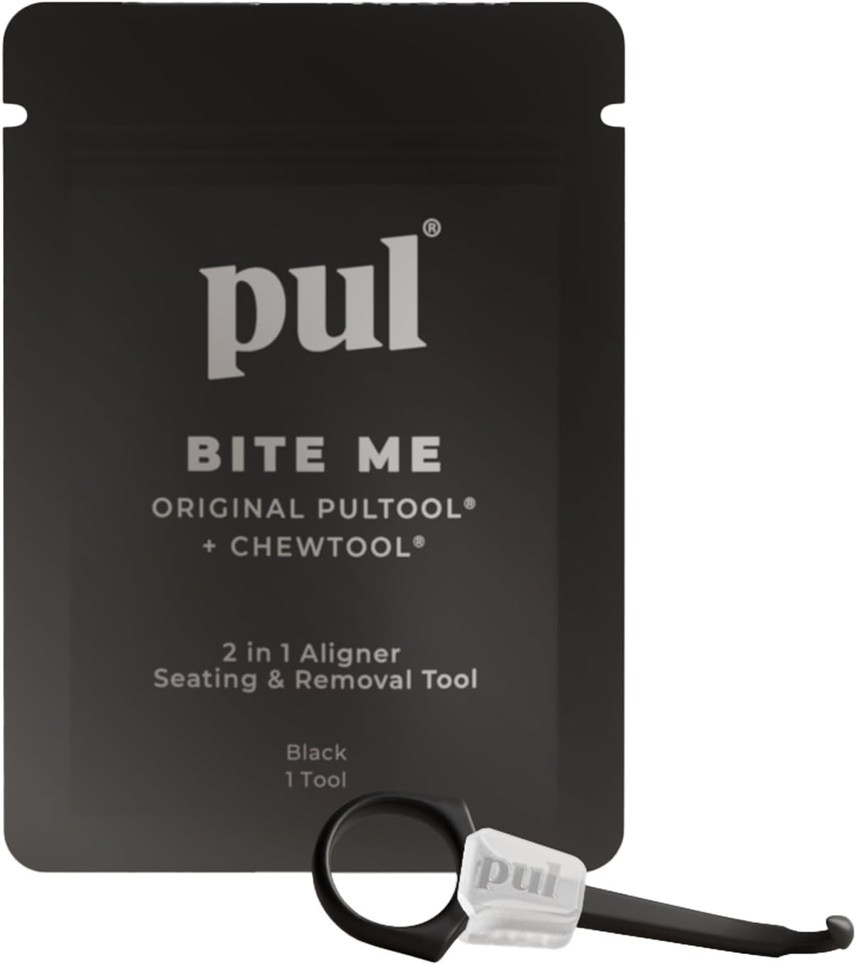 PUL Pack of 1 Reusable 2-In-1 Aligner Seating Chewie & Removal Tool &mdash; Compatible with Invisalign, Removable Braces, Retainers & Trays &ndash; Easy-To-Use Remover & Chew, Dental & Oral Hygiene Care &ndash; White