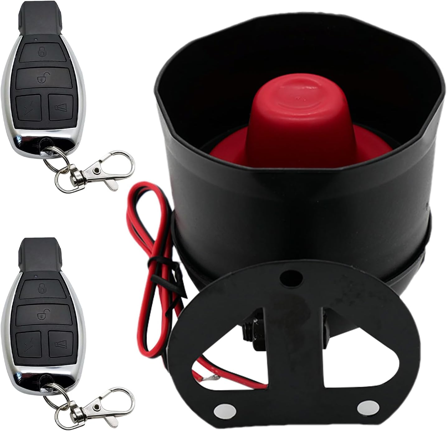 12V Vehicle Security Siren &ndash; Anti-Theft Alarm System with Remote Controllers | Adjustable Sensitivity, Loud & Clear Sound for Enhanced Car Protection image number 3