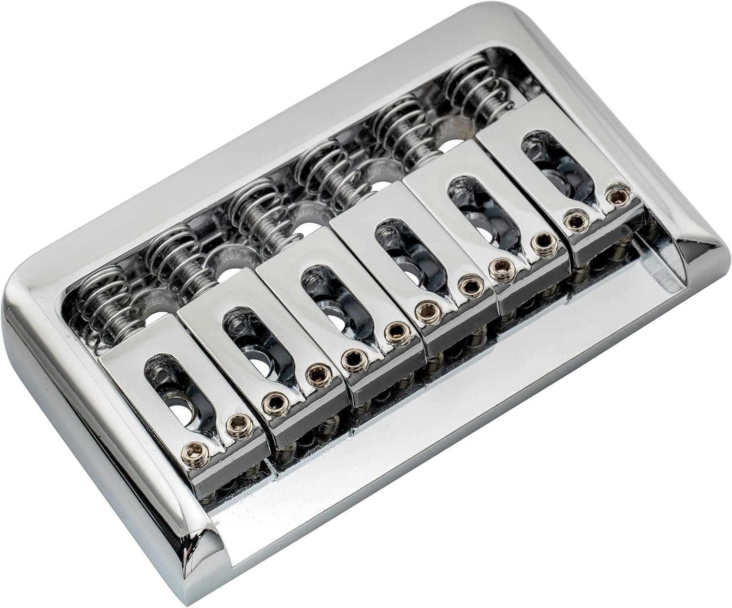 Musiclily 52.5Mm Edged Fixed Hardtail Bridge Non Tremolo Bridge for Strat Tele Style Electric Guitar, Chrome image number 2