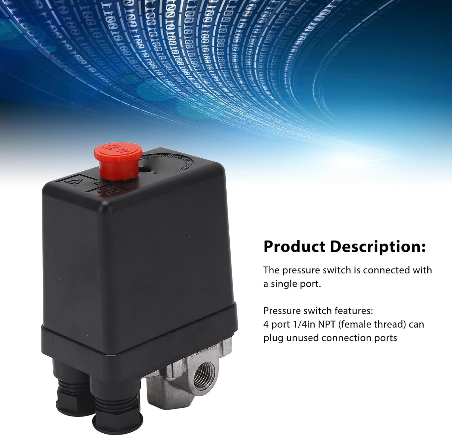 Air Compressor Pressure Switch AC240V 20A 135 to 175Psi Adjustable Pressure 4 Ports Air Compressor Pressure Switch image number 6