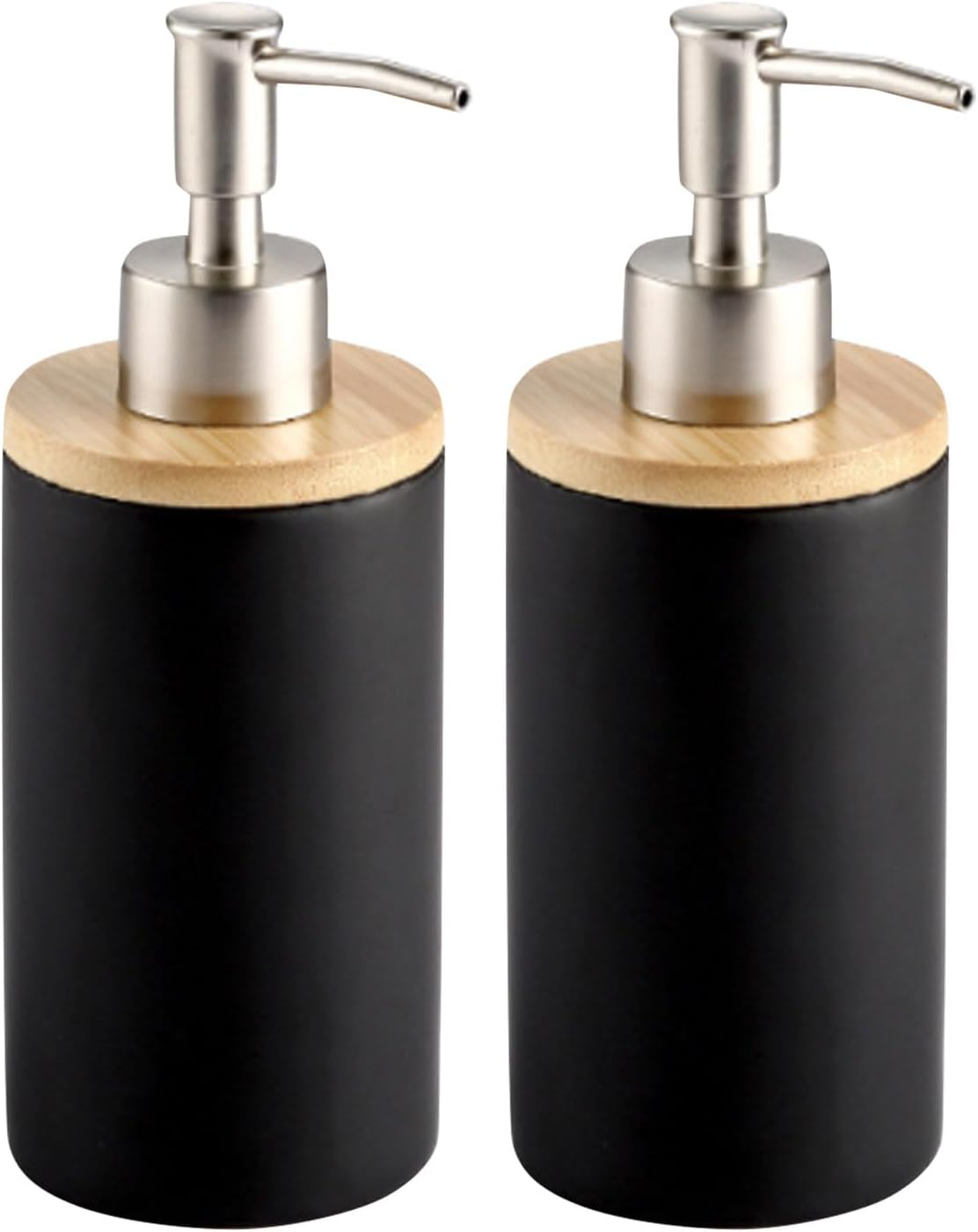 TOWEBOORY 2Pcs Bathroom Soap Dispensers, 13Oz Ceramic Hand Wash Dispenser, Empty Refillable Shampoo Bottles with Pump for Hand Soap, Dish Soap, Lotion (White)