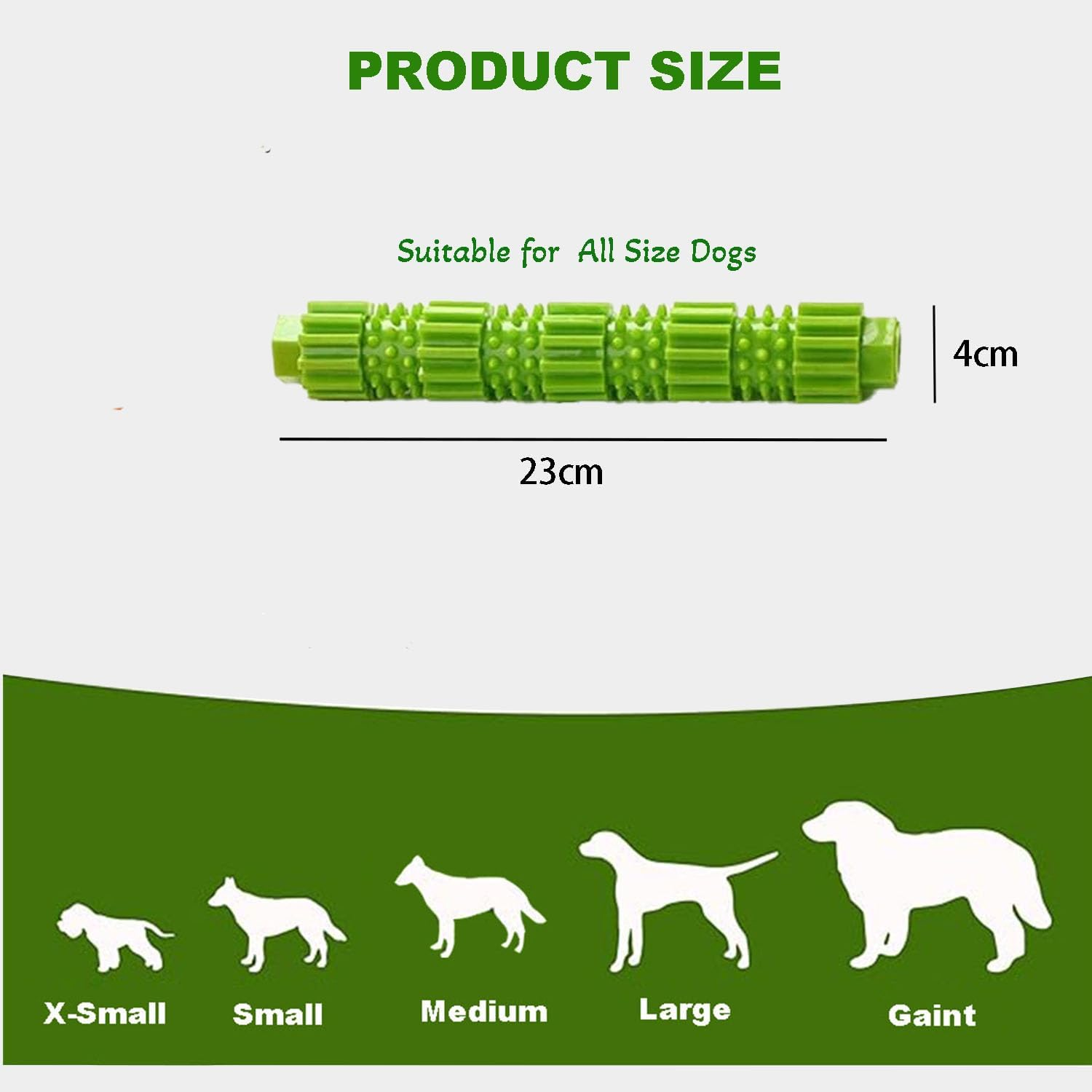 Dog Toy,Dog Chew Toy,Puppy Toy, Durable Chew-Resistant Rubber Stick for Aggressive Chewer, Teeth Cleaning and Slowing Feeding Toy for Dogs,An Exciting Gift for Your Pet(Green) image number 1