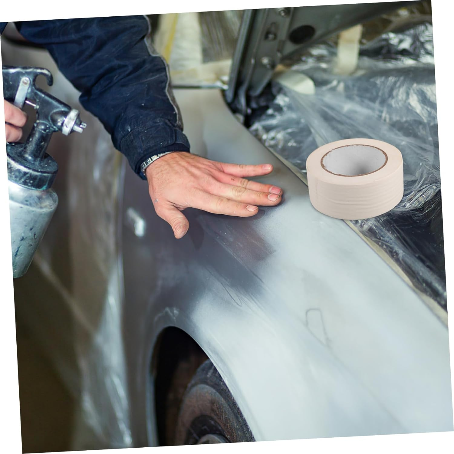 Hohopeti Automotive Masking Tape Painters Tape Roll Paint Masking Paper for Painting Delicate Surfaces image number 3