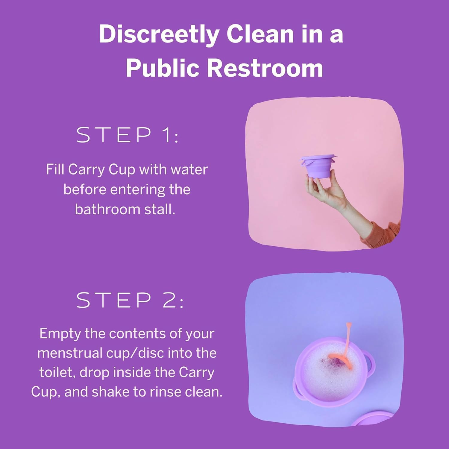 Pixie&rsquo;S Public Restroom Menstrual Cup Wash Case 8Oz - Collapsible Cleaner Container to Clean Your Menstrual Disc & Period Cup - Microwavable Friendly - Foldable for Travel - Sterilizer Case Holder image number 3