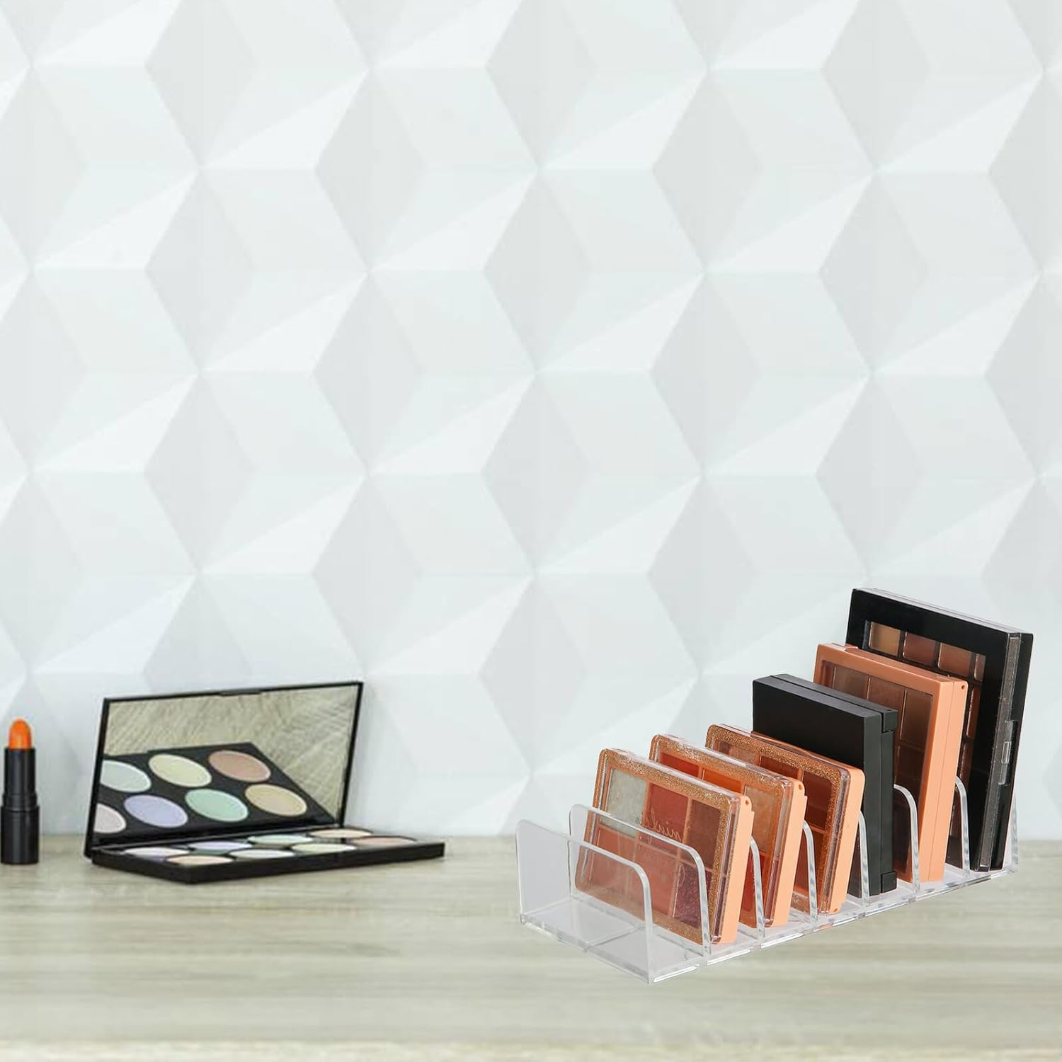 EPIGEIST Pressed Powder Storage Rack Multi-Grid Rack for Eye Shadow Cosmetics Plastic Display Case with Buckle Design for Dressing Tables image number 2