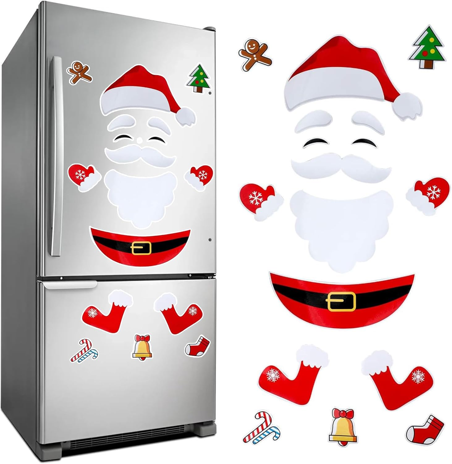 ZANZER Christmas Decorations Santa Claus Fridge Magnet Refrigerator-Stickers Refrigerator Magnets Decorations image number 2