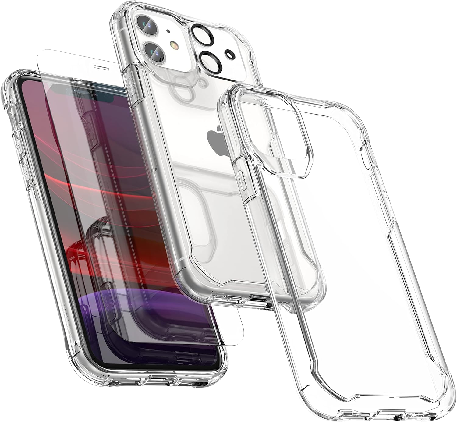Oretech Designed for Iphone 11 Case with 2 X Screen Protector Tempered Glass&1 Camera Lens Protector Shockproof Protective for Iphone 11 Transparent Case Cover, Clear image number 5