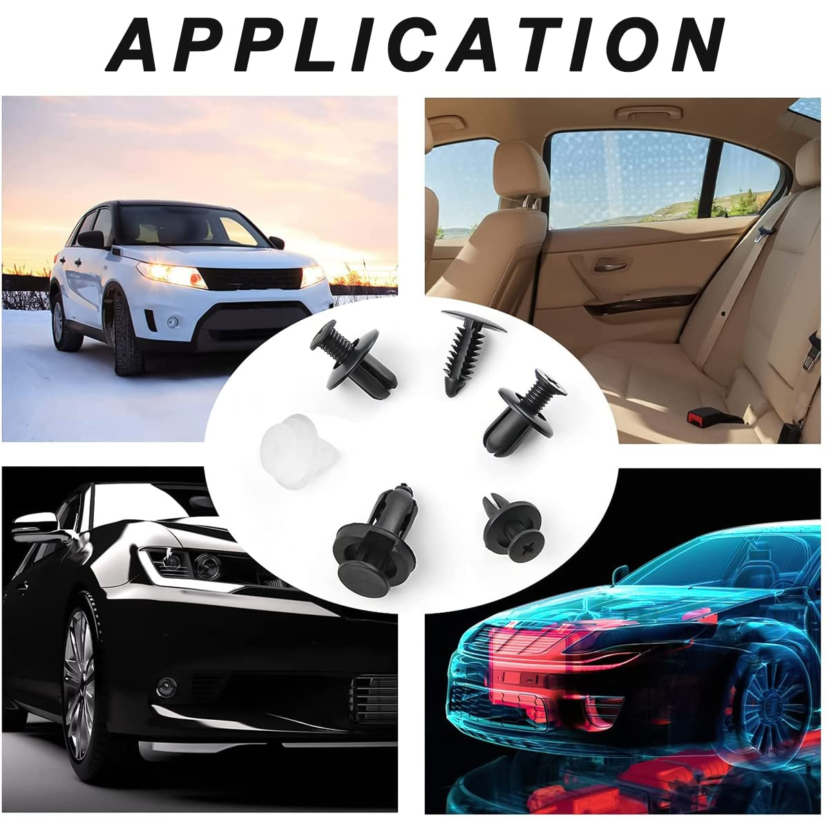 100PCS 6 Sizes Car Retainer Clips Set, Auto Door Trim Panel Clips, Bumper Push Rivet Clips with Storage Box, Expansion Screws Replacement Kit Accessories, Universal for GM, Ford, Toyota, Chrysler image number 2