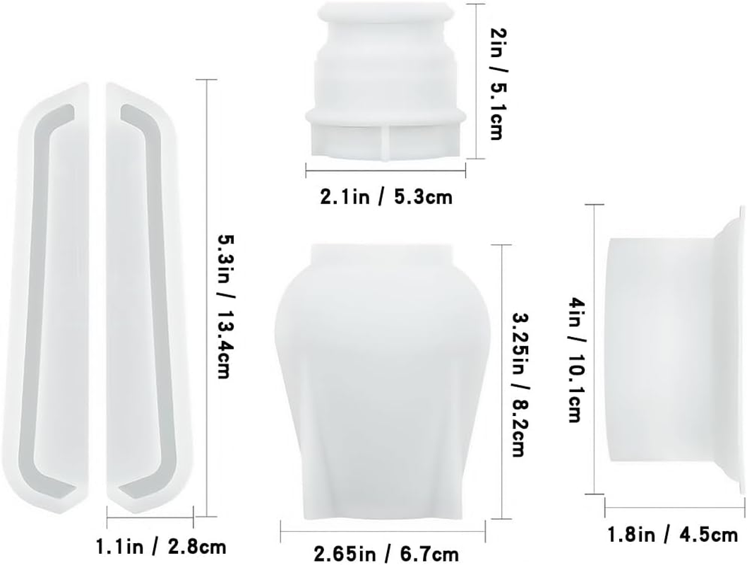 Oil Lamp Resin Moulds Set Hurricane Lamp Silicone Moulds for Resin Epoxy Lantern Light Molds with 3Pcs LED Lights Oil Lamps for DIY Luminous Art Crafts Table Ornaments Home Decor