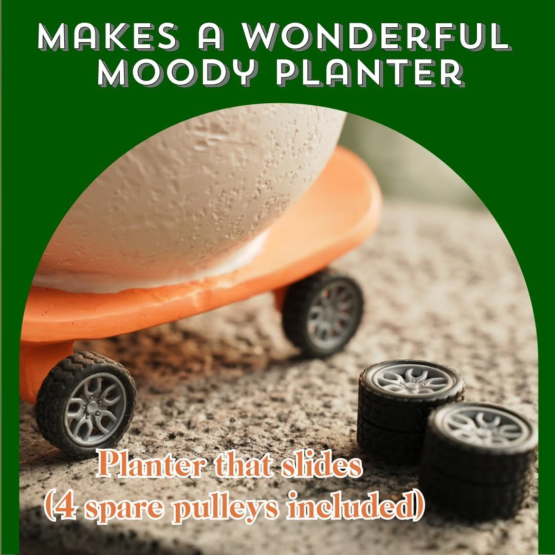 Cute Face Head Planters for Indoor Plants, Funny Skateboarding Planter Pots with Smiley Faces for Succulents and Outdoor Plants,Ideal Mother'S Day image number 1