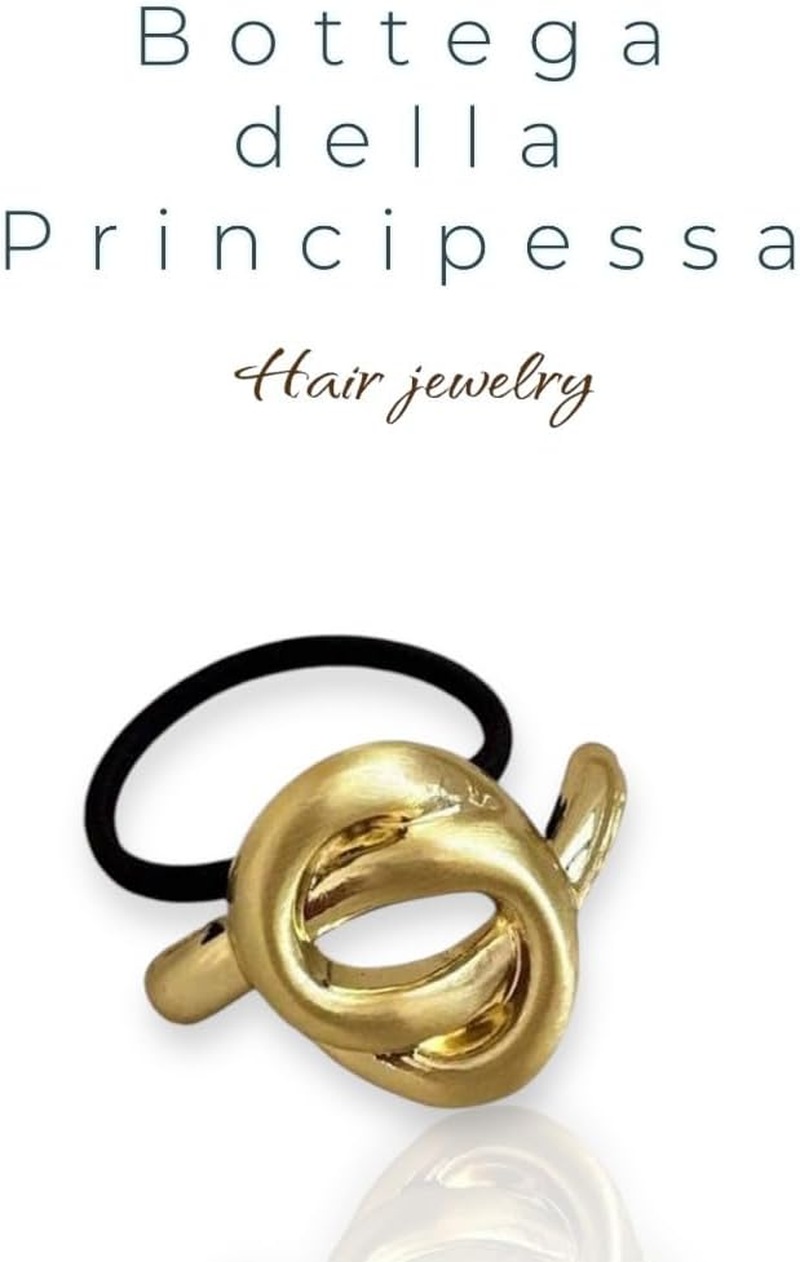 Bottega Della Principessa - Hair Band with Metal Gold Hair Accessories for Women, Gold, Set of 3.