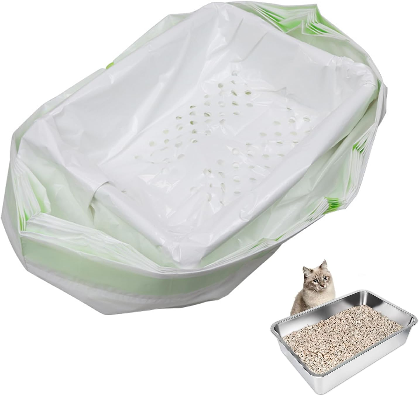 Cat Litter Tray Bag Cat Litter Bag Overlaid Filter Bags for Cat Litter Tray with Carry Handle Cat Litter Tray for Changing Cat Litter Tray for Cat Litter Tray image number 3