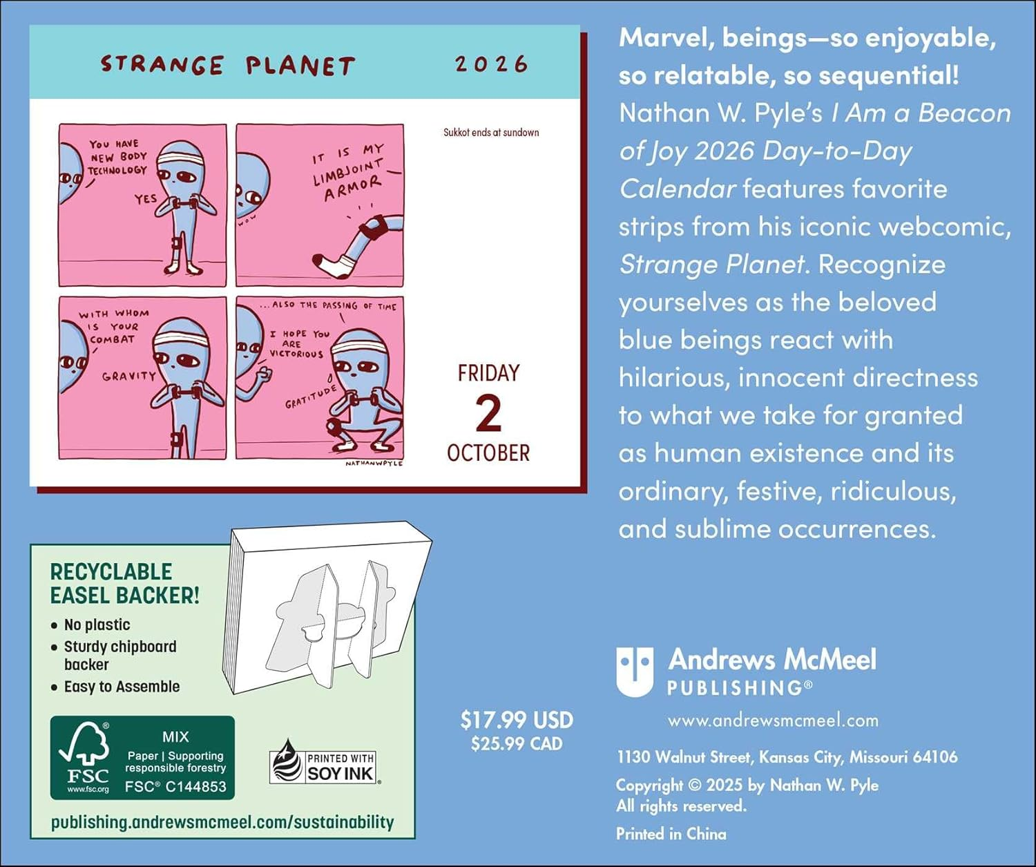 Strange Planet 2026 Day-To-Day Calendar: I Am a Beacon of Joy