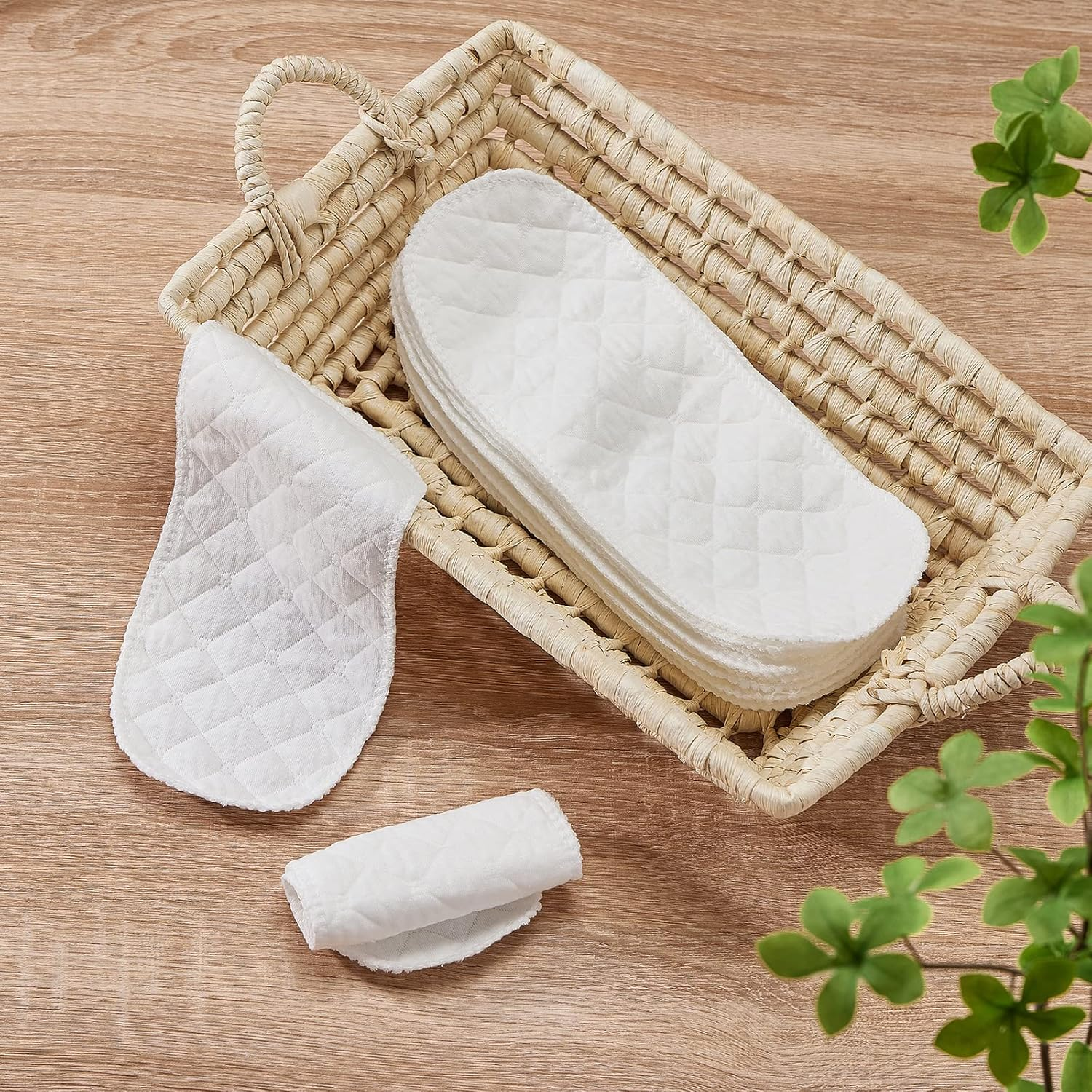 10PCS Three-Layers Cotton Diaper Reusable Solid Casual Infant Baby Cloth Diaper Covers Nappy Liners Insert (Three Layers - S, 30X11Cm / 11.81X4.33In) image number 3