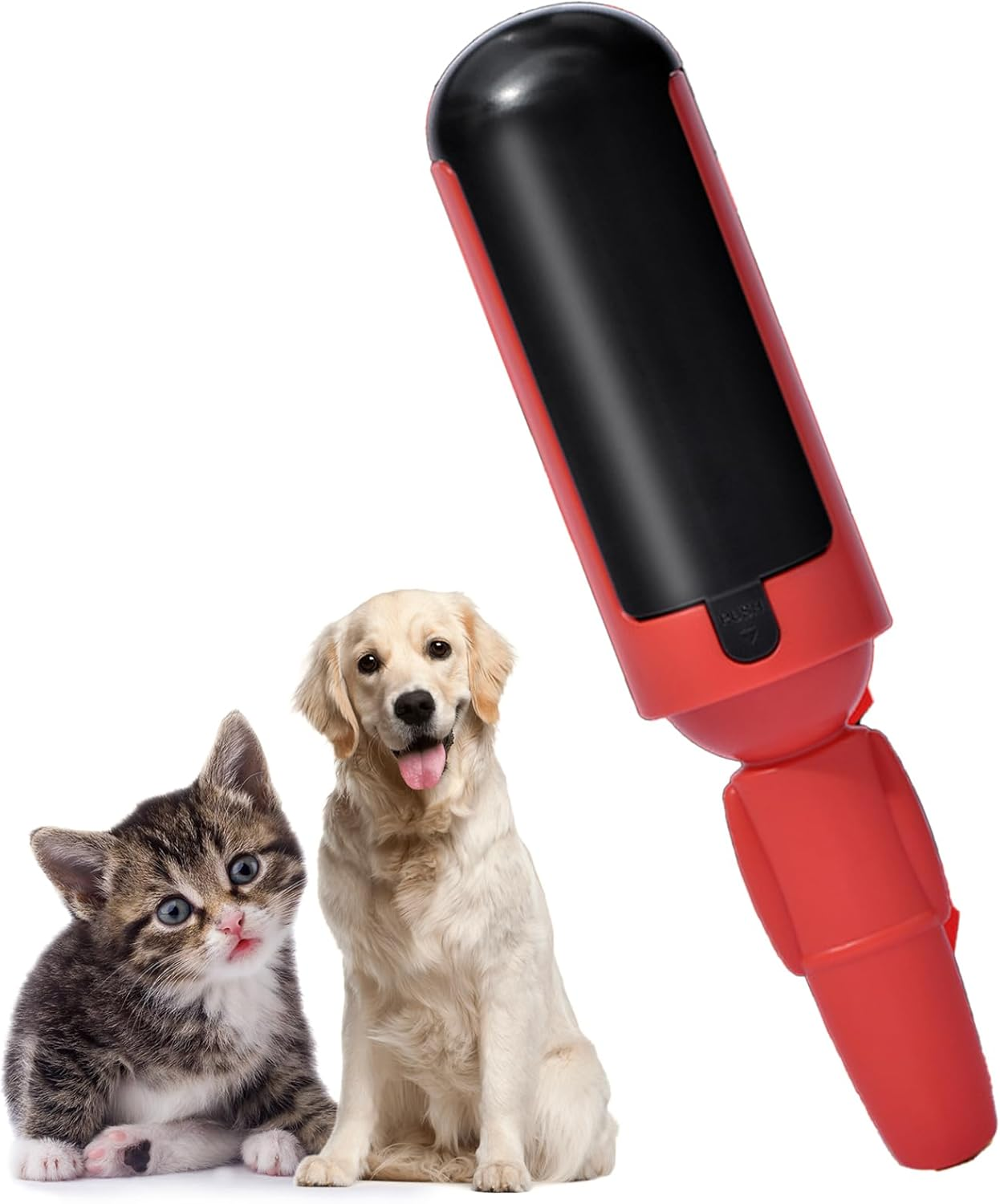 Pet Hair Remover Reusable Pet Hair Remover Dog and Cat Hair Remover for Sofas, Furniture, Carpets, Car Seats with Self-Cleaning Base Upgraded Animal Hair Remover Tool (Red Black)