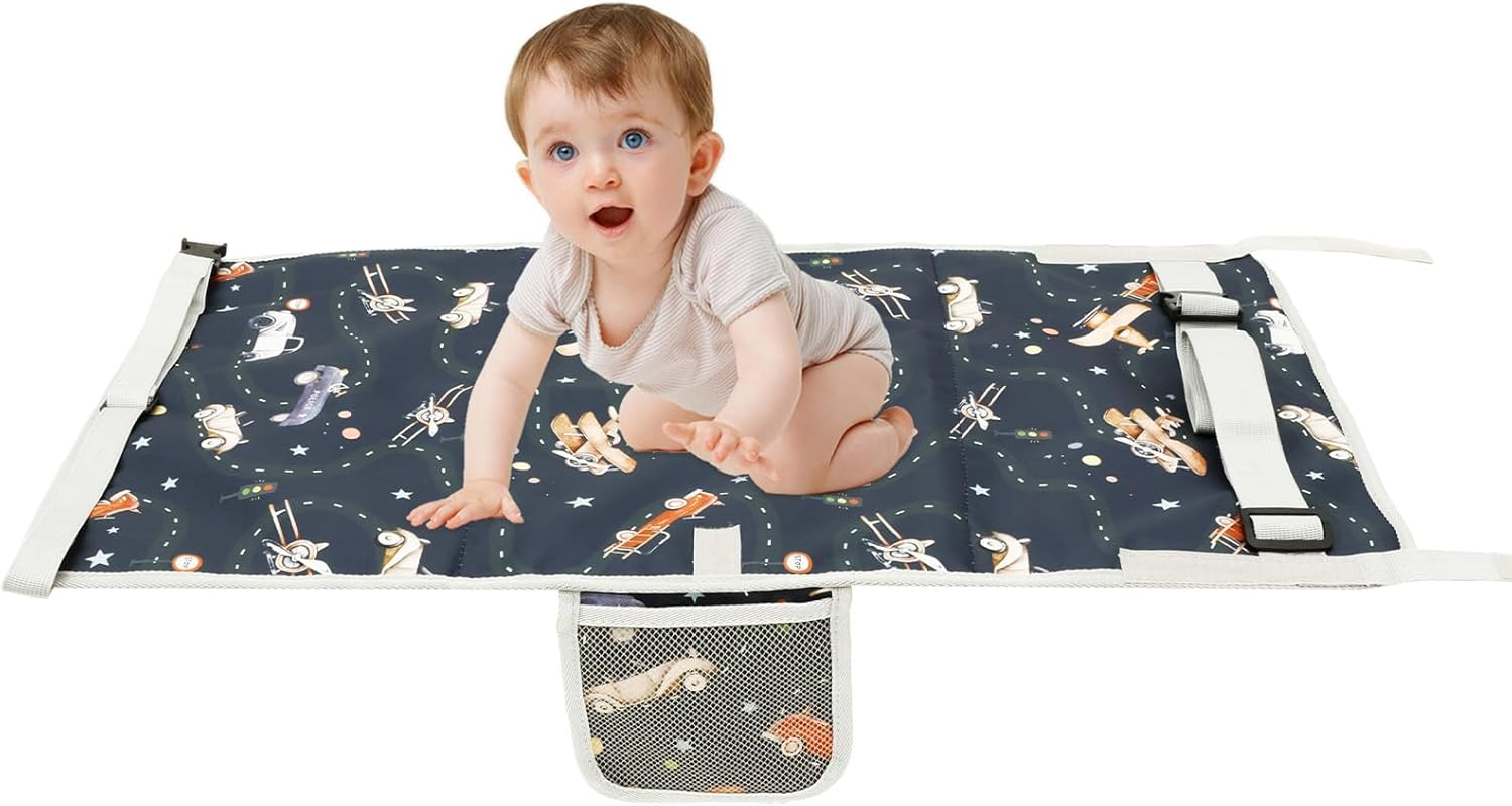 Fxvhojq Toddler Airplane Bed Breathable Oxford Cloth Kids Airplane Seat Extender Portable Toddler Plane Bed for Flying Long Flight Traveling(C)