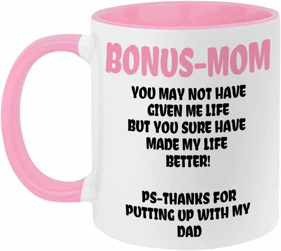 Fatbaby Bonus Mom Coffee Mug,Funny Coffee Mug Gifts for Step Mom from Daughter Son Stepdaughter,Mother'S Day Birthday Gifts for Stepmom image number 4