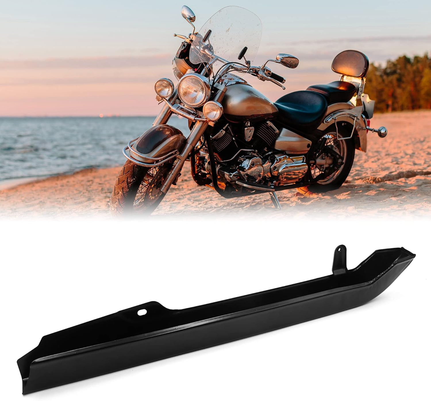 Uxcell Black Metal Motorcycle Scooter Chain Guard Cover Case Protector for Honda CG125 Metal image number 4