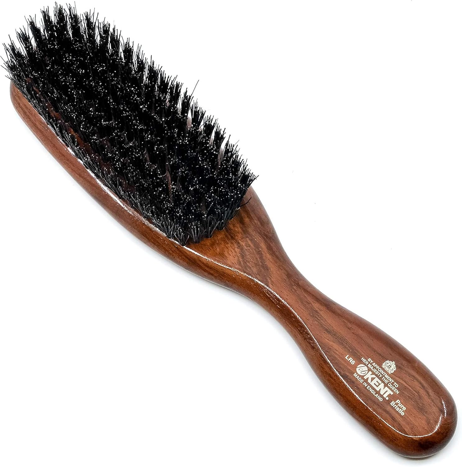 Kent LR6 Finest Dark Wood Styling Hair Brushes for Women - Natural Black Boar Bristle Hairbrush for Medium to Thick Hair of All Lengths - Dry Brush for Styling, Straightening, and Stimulating Oils image number 3