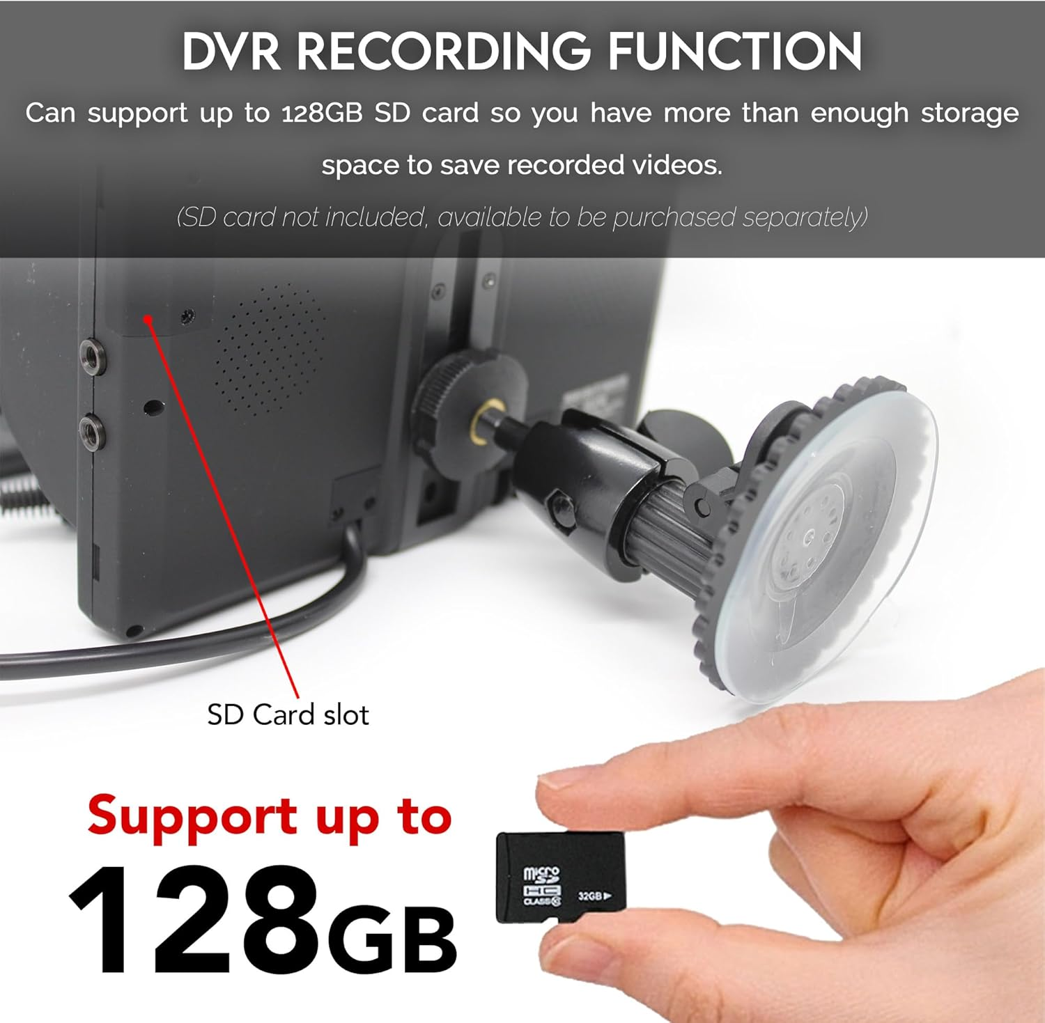 Elinz Wireless Reverse Camera 7" Monitor with 2 Reversing Camera Kit, Caravan, Truck, Bus, Trailer,Rv Splitscreen 2 Channels AV Inputs